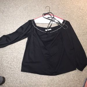Black off shoulder top